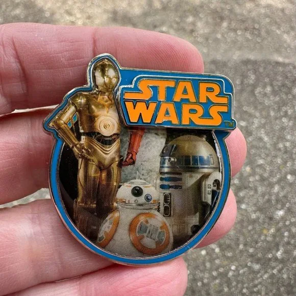 Star Wars Pin Droids C3PO R2D2 BB8 Force Awakens Disney LE Limited Edition - Picture 2 of 5